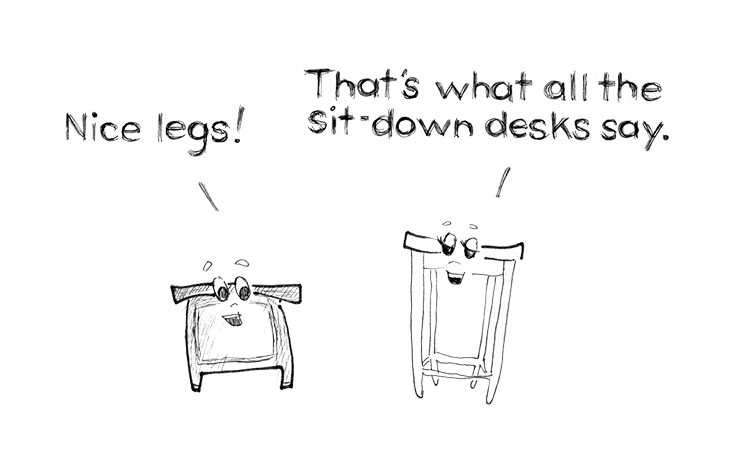 stand up desk cartoon