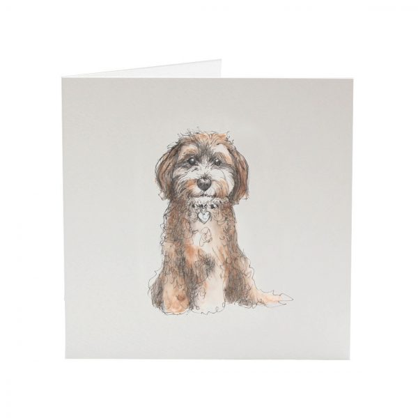 Cockapoo illustrated greeting card by Sarah Jane Vickery