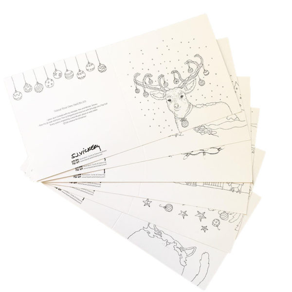 Colour Your Own Christmas greeting cards 6-pack - Image 2