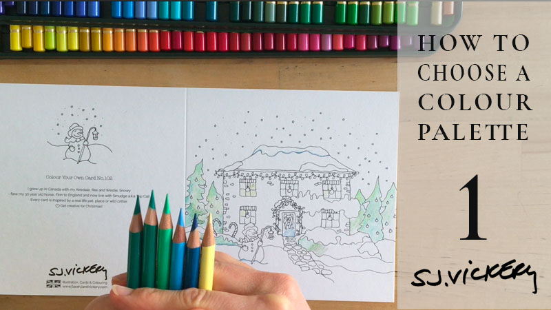 Tutorial 1: How to Creatively choose a Colour Palette from scratch – Colouring a Winter scene in pencil crayon