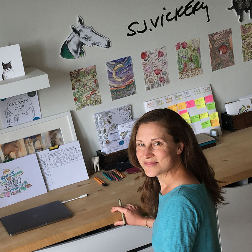 studio blue header sq Sarah Jane Vickery Cartoon Club artist