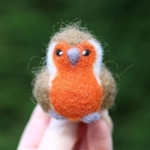 needle felted robin bird