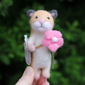 needle felted hamster