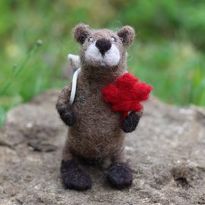 needle felted canadian beaver